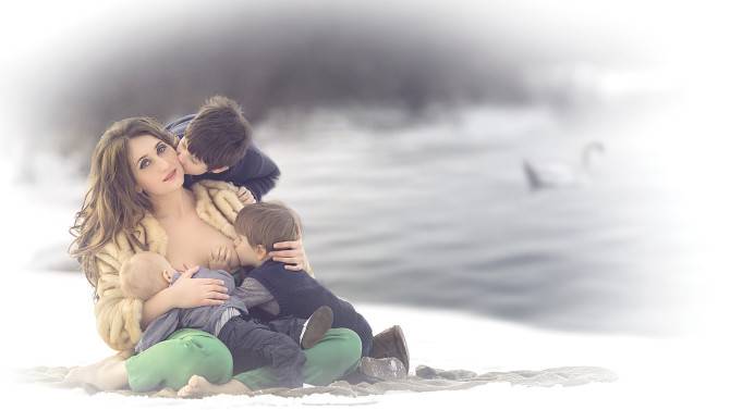 allattamento tra i ghiacci