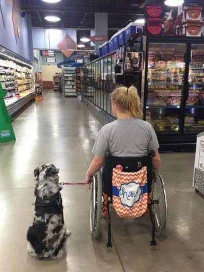 cane e donna disabile