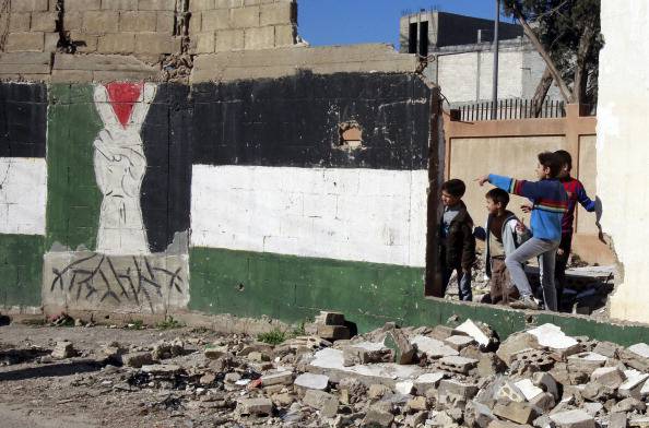 Bambini in un campo rifugiati in Syria