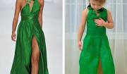 vestito di carta verde lungo bimba