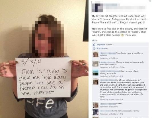 Una dodicenne regge in mano un foglio per un esperimento su fb