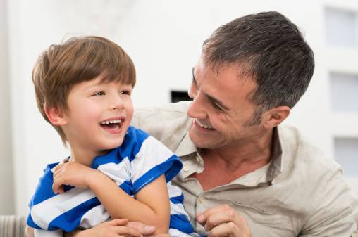 Cheerful Father And Son