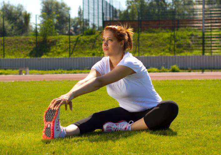 Donna in allungamento