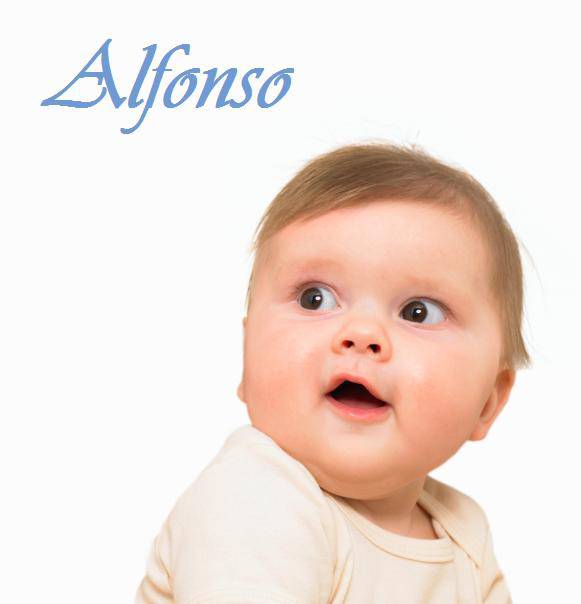 Alfonso Baby boy (6-9 months) on white background, close-up