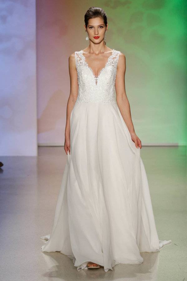 NEW YORK, NY - OCTOBER 05: A model walks the runway at the Alfred Angelo Spring 2017 Bridal Show with Disney Weddings at EZ Studios on October 5, 2016 in New York City. (Photo by JP Yim/Getty Images for Alfred Angelo)