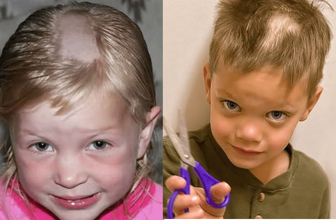 bambini che si tagliano i capell