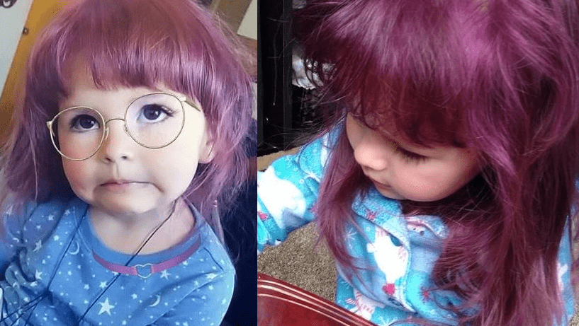 bambina si tinge i capelli