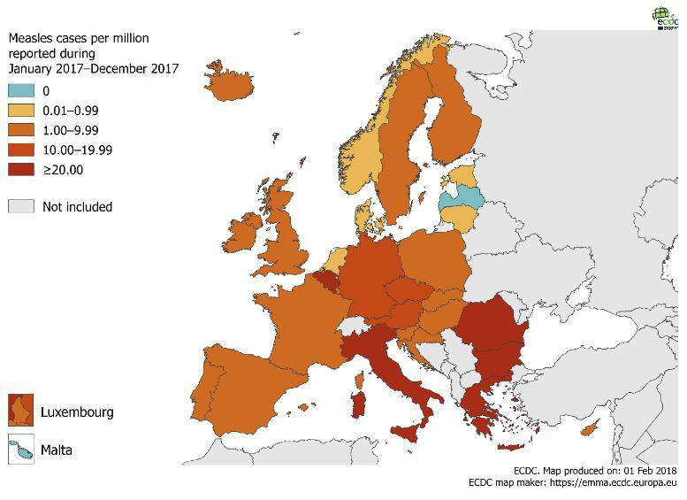 allarme morbillo in europa