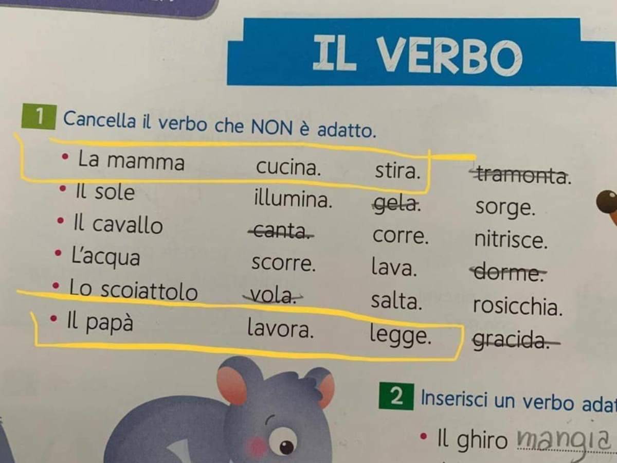 frasi sessiste libro elementari