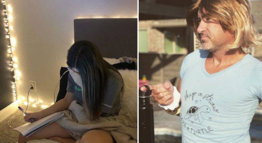 papà punisce figlia adolescente