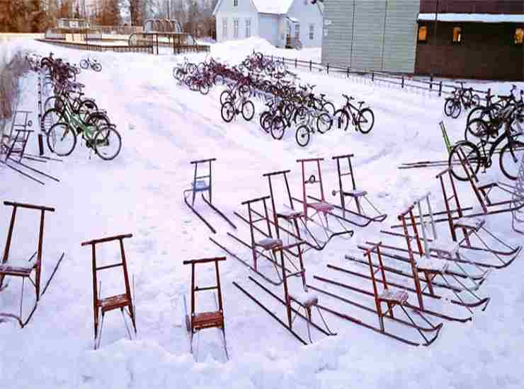 bambini in bicicletta in inverno 6