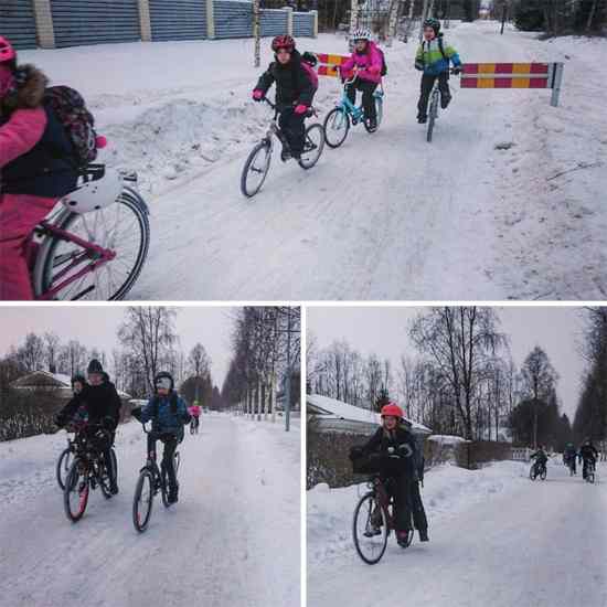 bambini in bicicletta in inverno 3