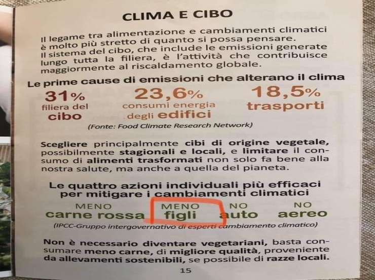 Meno figli per salvare il clima e cibo