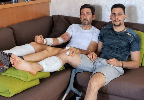attacco orso padre figlio
