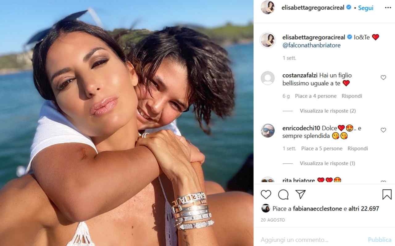 Elisabetta Gregoraci con il figlio Nathan (fonte Instagram @elisabettagregoracireal)