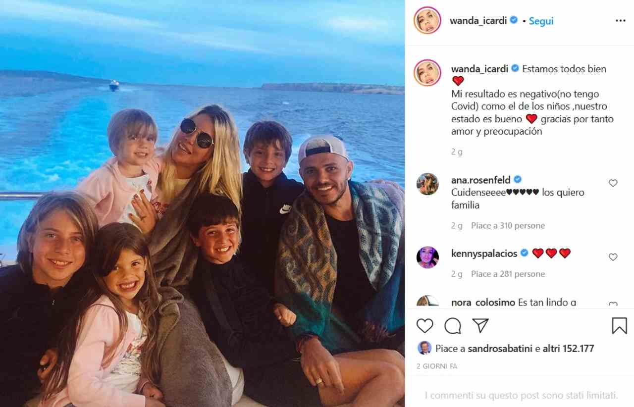 Wanda Nara e famiglia (fonte Instagram @wanda_icardi)