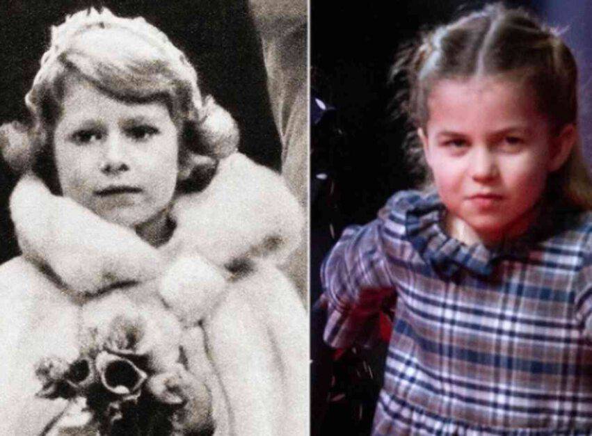 Elisabetta II bambina e principessa Charlotte 