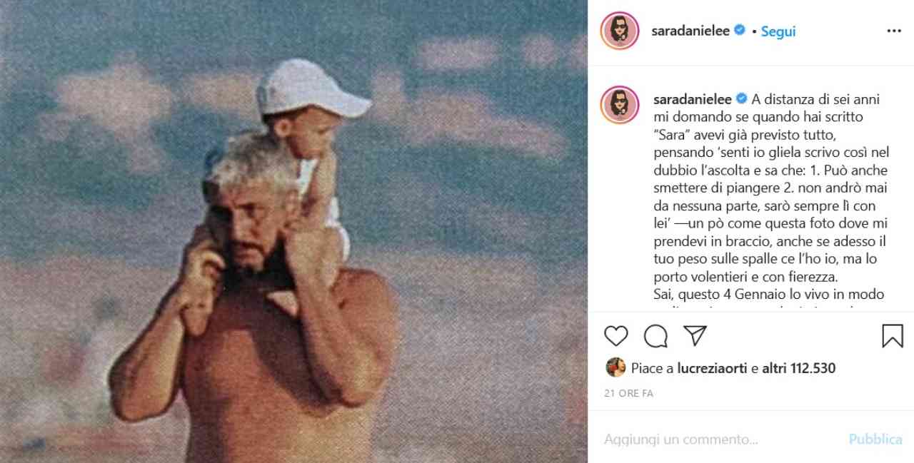 Sara e Pino Daniele (fonte Instagram @saradanielee)