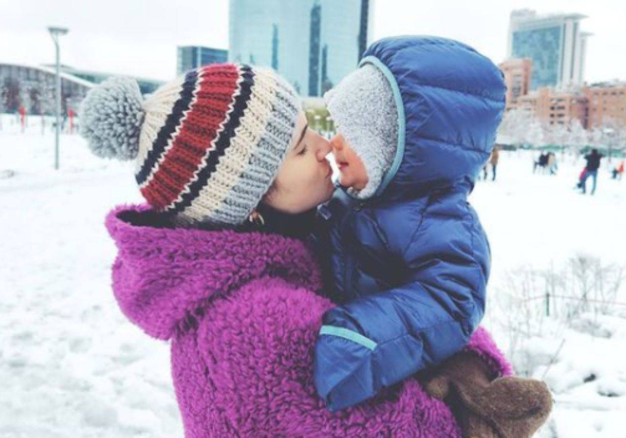 Lodovica Comello insieme al figlio Teo