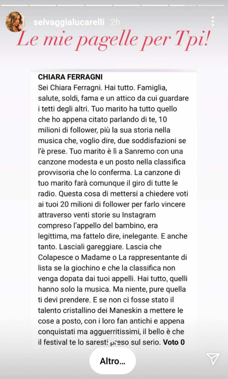 POLEMICA CONTRO CHIARA FERRAGNI PER FEDEZ A SANREMO