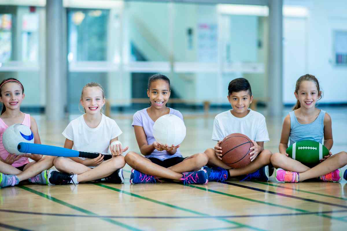 bambini prima dell'allenamento 