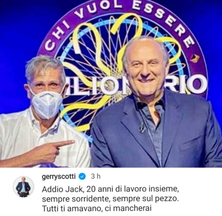 gerry scotti doloroso lutto
