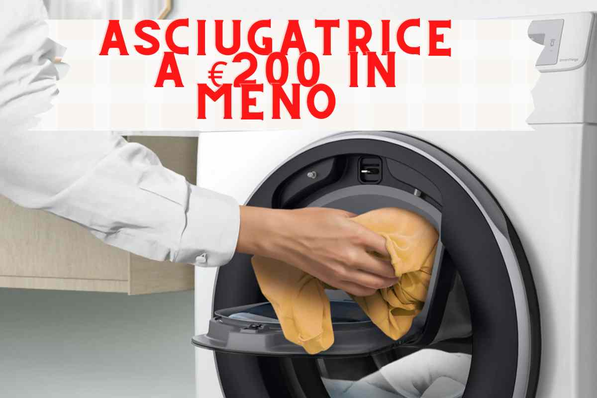 asciugatrice scontata 200 euro