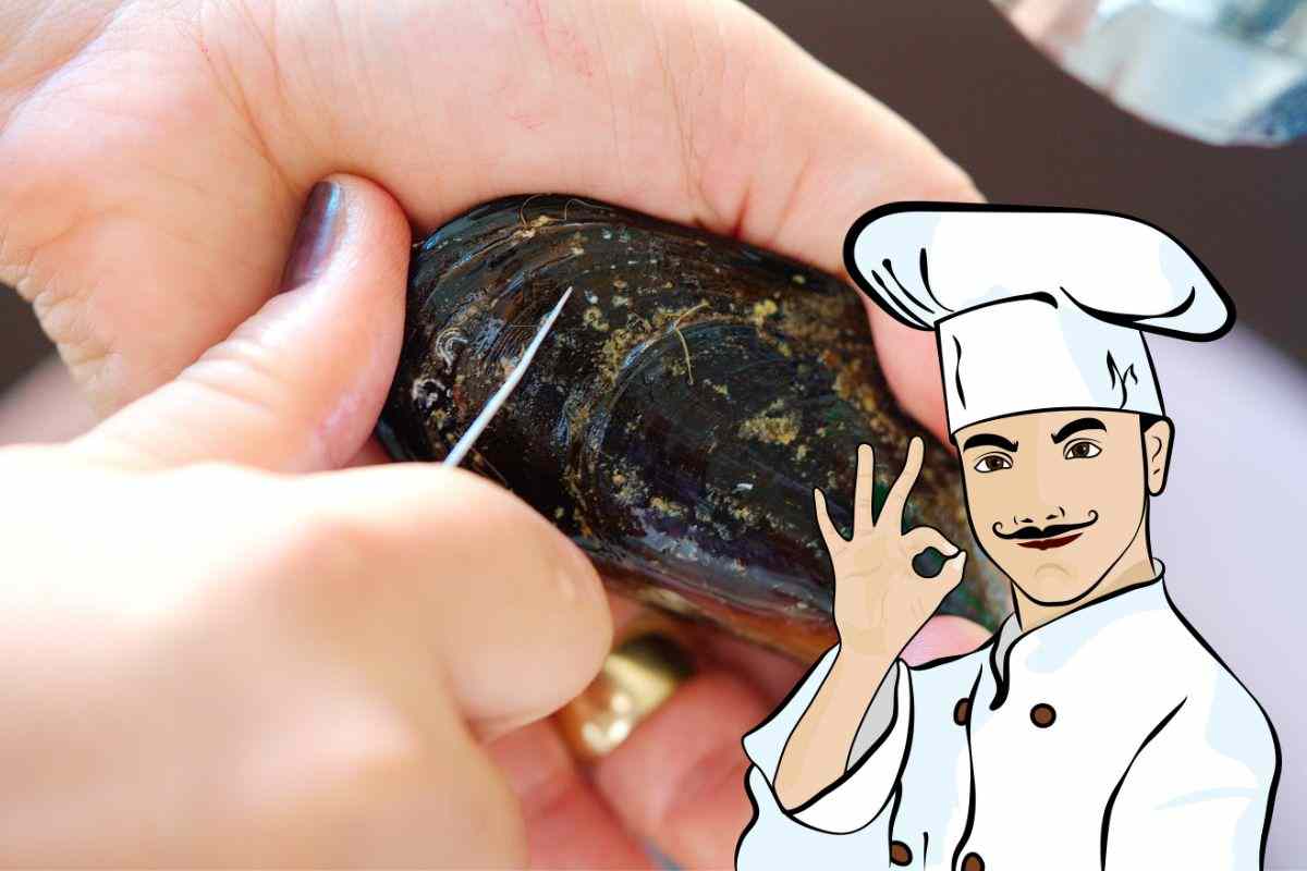 pulire cozze trucco