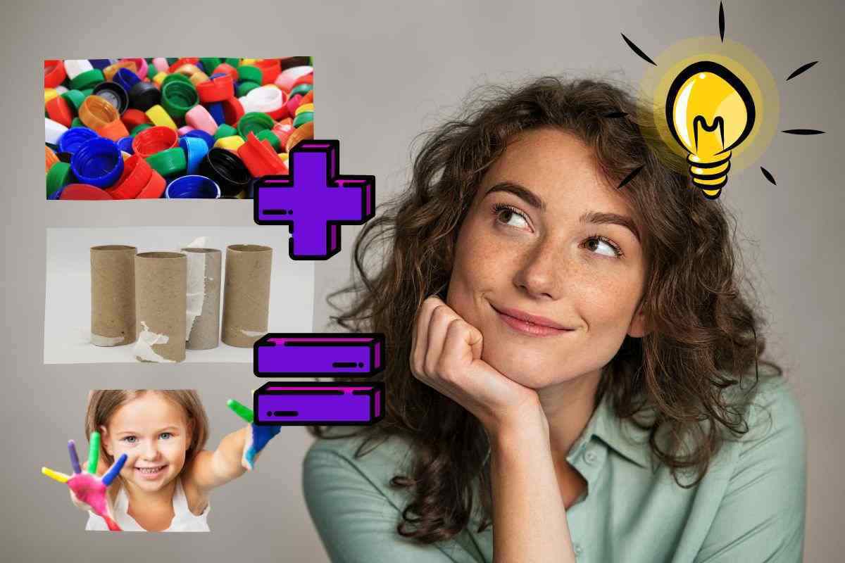 Tappi di plastica e rotoli di cartone