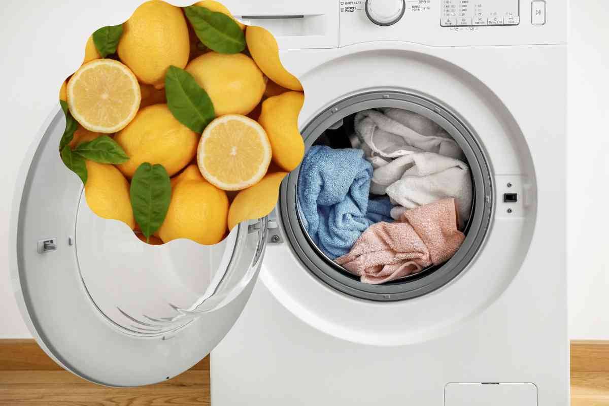 limone per rimuovere macchi e cattivi odori in lavatrice