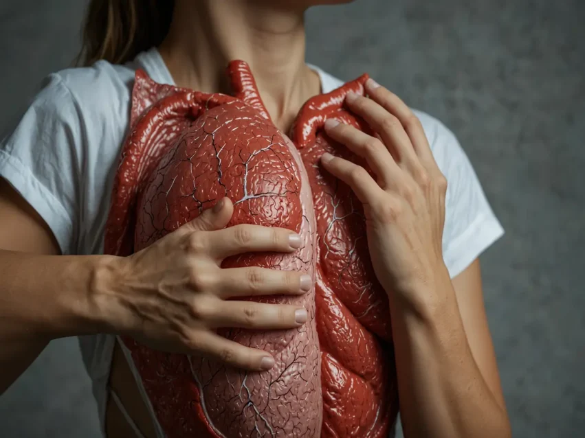 donna con rappresentazione di un cuore in mano