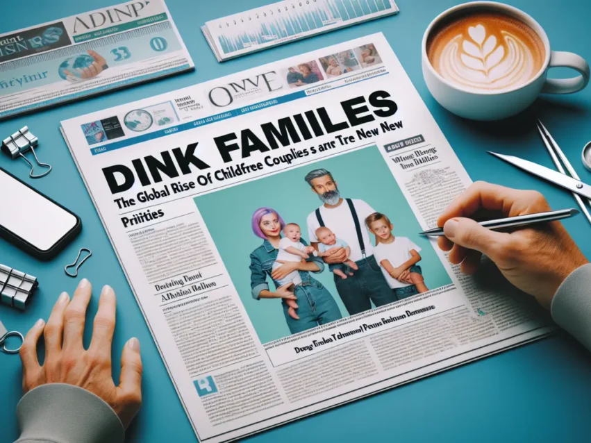 articolo di giornale grafico che parla delle famiglie dink