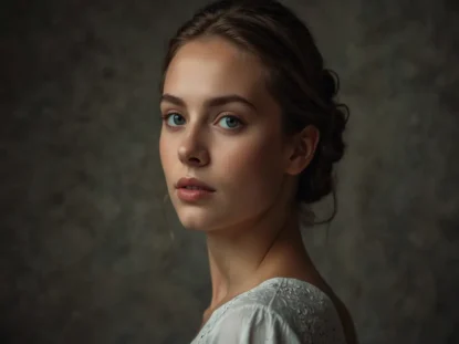 viso di una giovane donna elegante