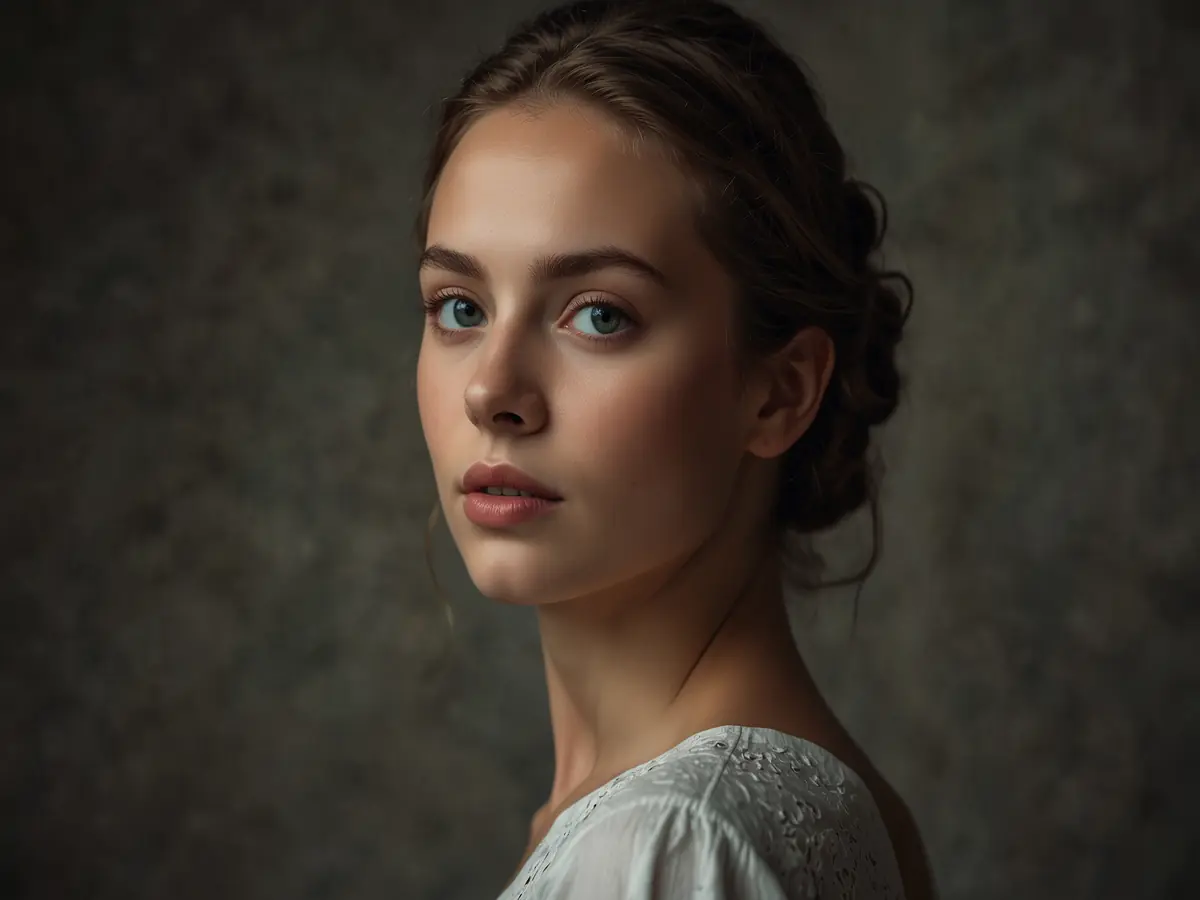 viso di una giovane donna elegante